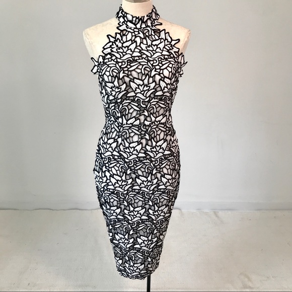 ASOS Dresses & Skirts - ASOS Missguided M Lace Bodycon Halter Midi Dress